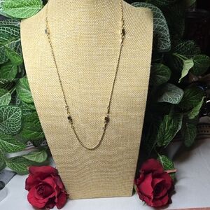 Celebrity 22" Gold Tone Station Necklace
